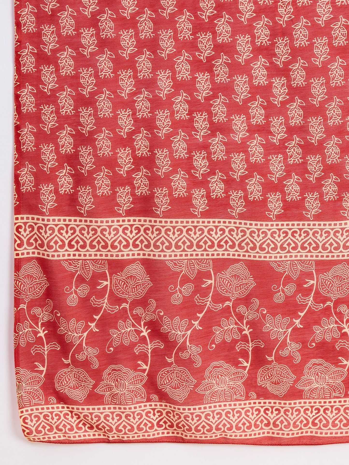 Red Anarkali Kurta And Pant Set With Dupatta