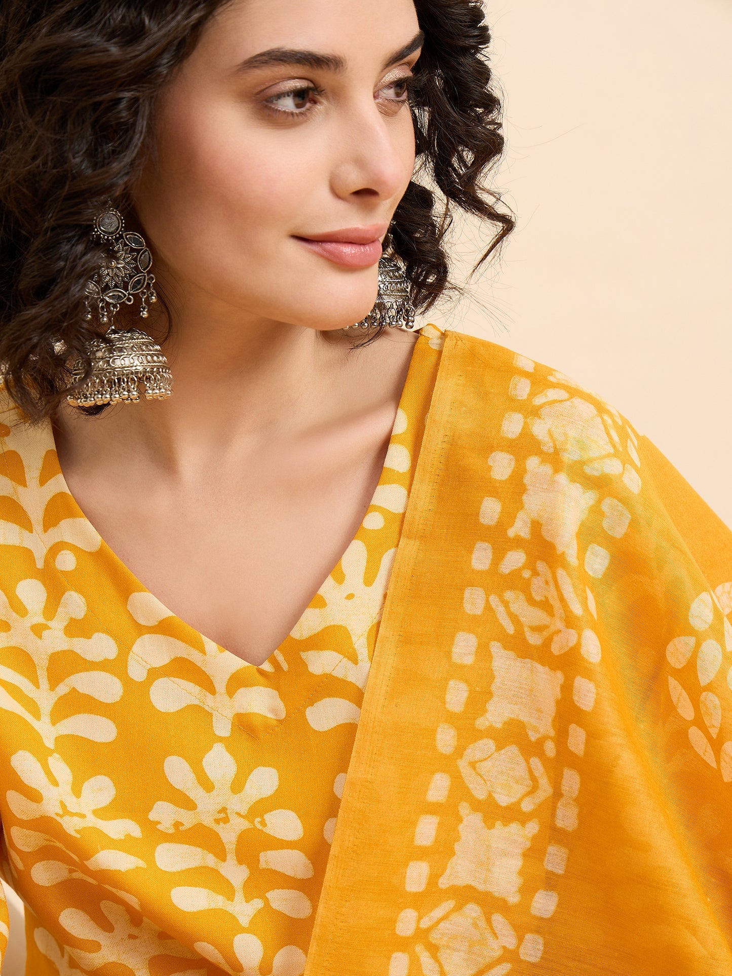 Yellow Straight Kurta And Pant Set With Dupatta