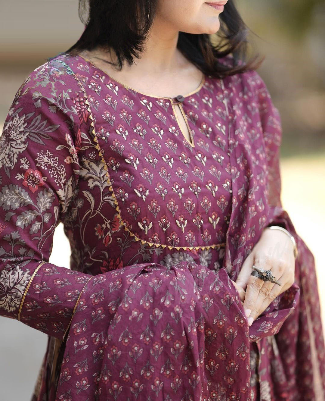 Anarkali Kurta And Pant Set With Dupatta