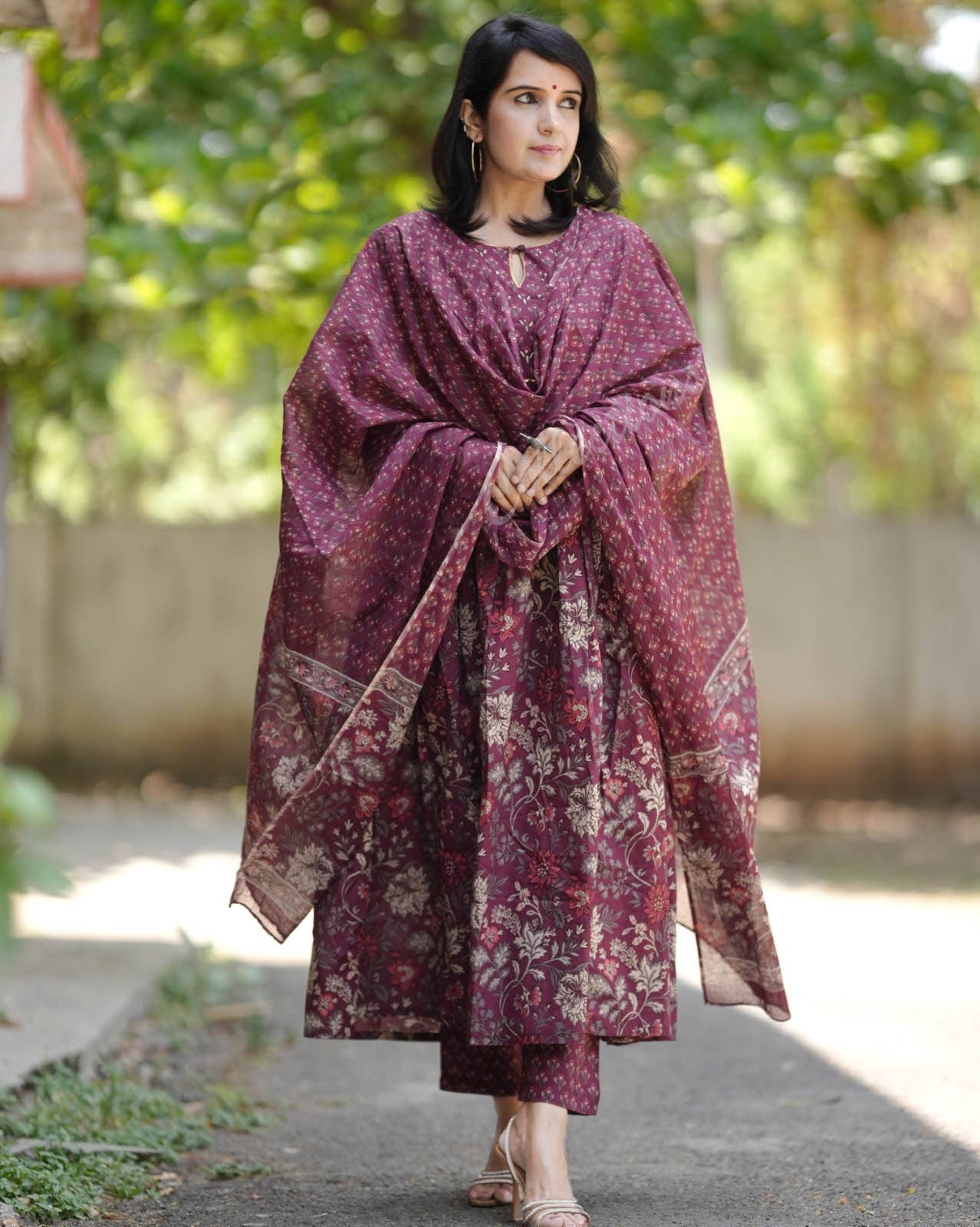 Anarkali Kurta And Pant Set With Dupatta
