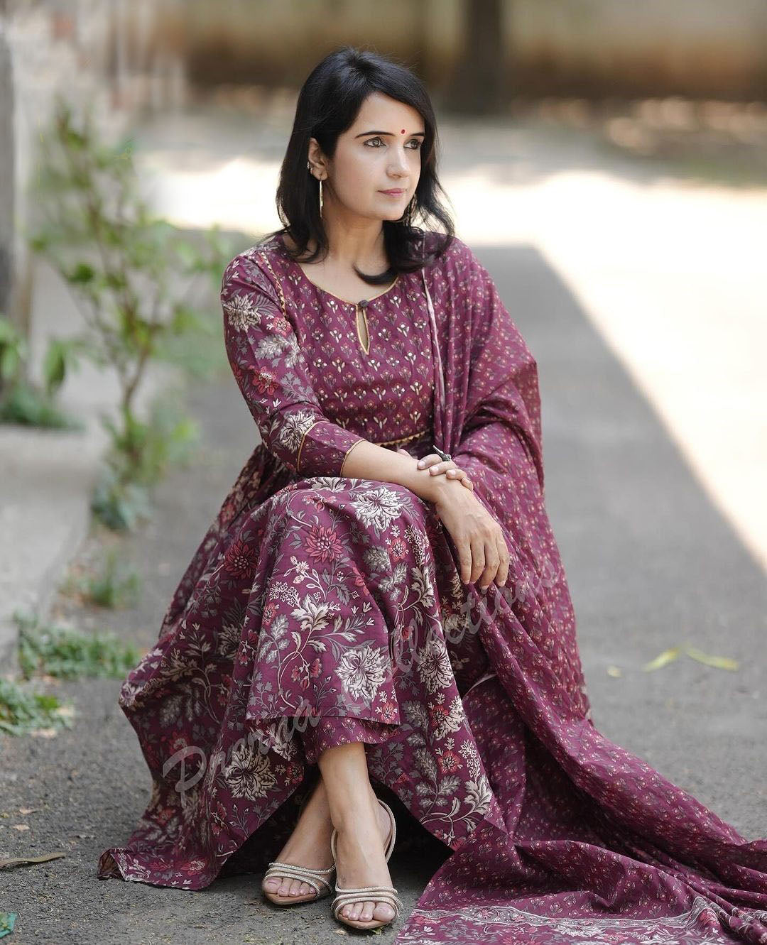 Anarkali Kurta And Pant Set With Dupatta