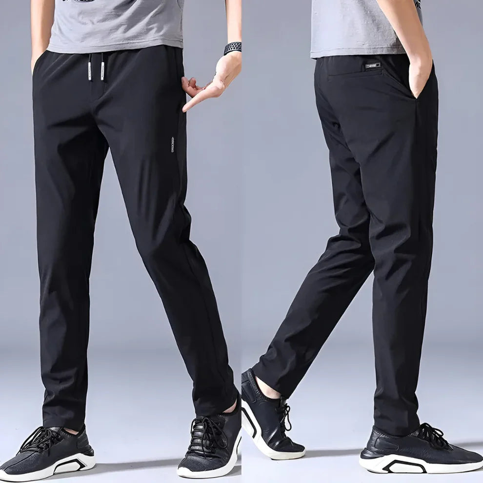 Lycra Men's Track Pants (Black & Grey, S) (Pack of 2)