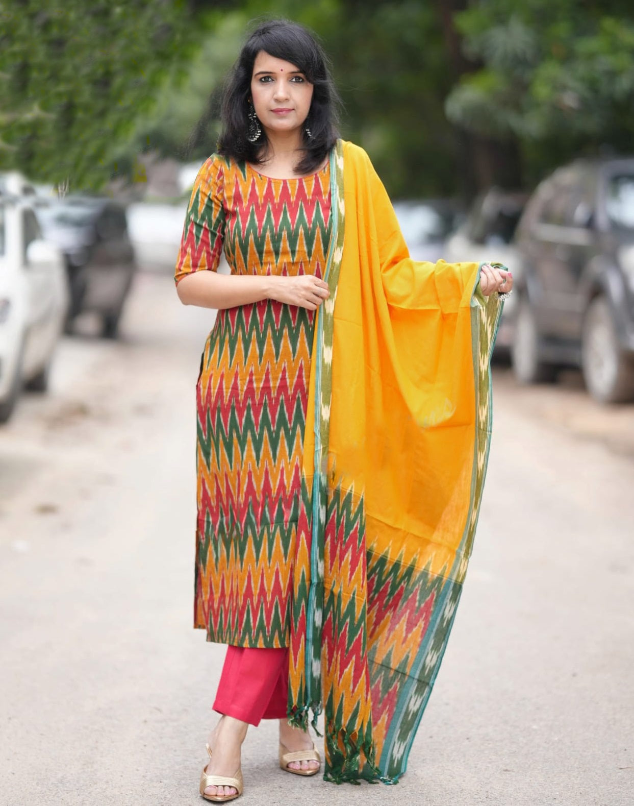 Clourful Printed Kurta and Pant Set with Dupatta