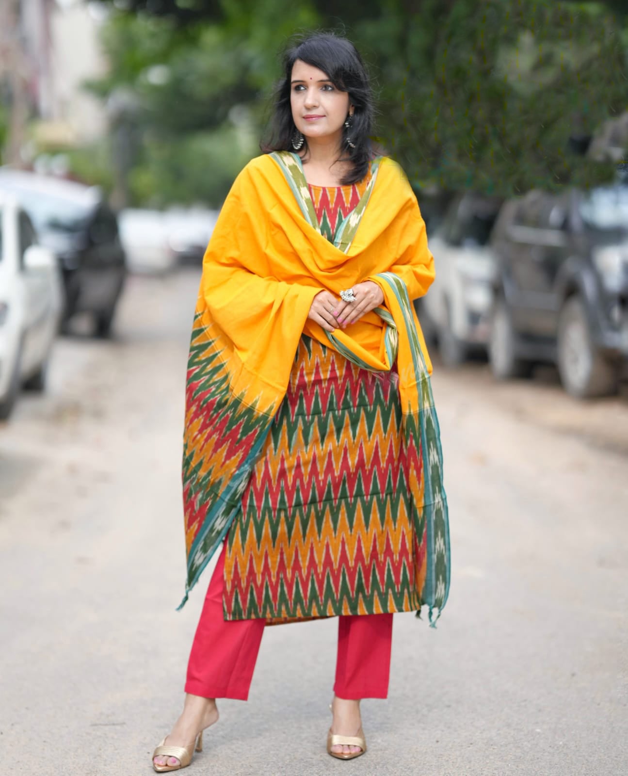 Clourful Printed Kurta and Pant Set with Dupatta