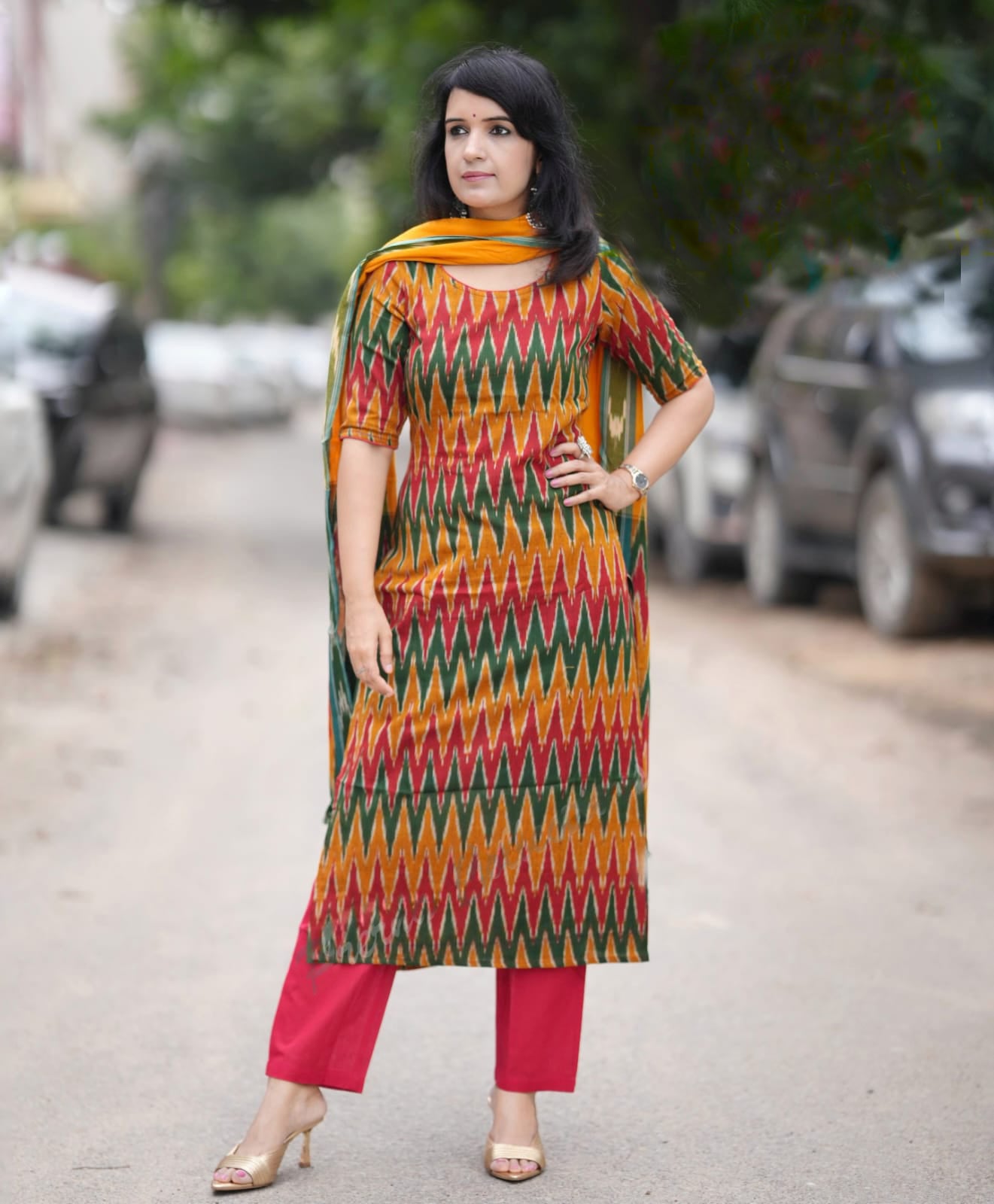 Clourful Printed Kurta and Pant Set with Dupatta