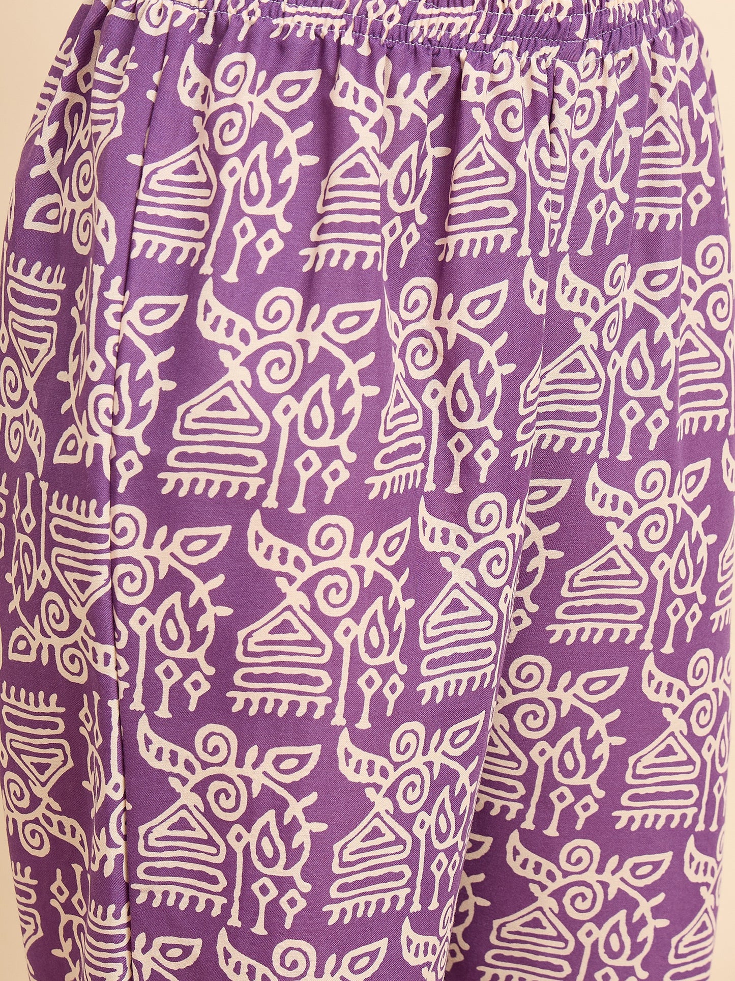 Purple Anarkali Kurta And Pant Set With Dupatta