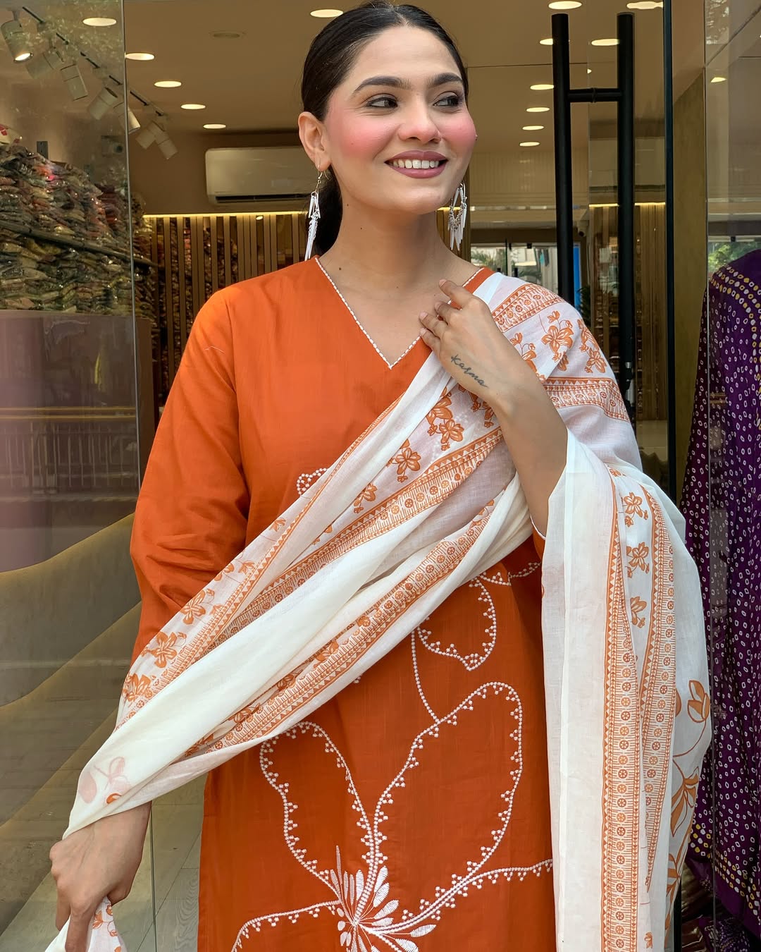 Silk Embroidery Kurta and pant Set with Dupatta