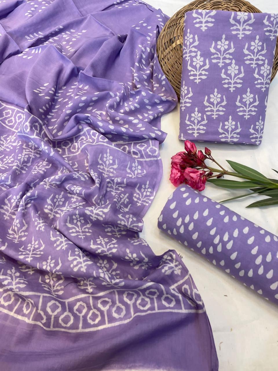Cotton Suit With Cotton Dupatta