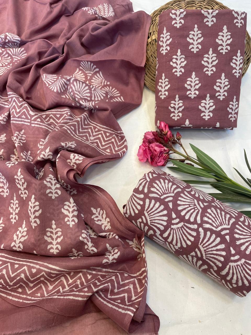 Cotton Suit With Cotton Dupatta