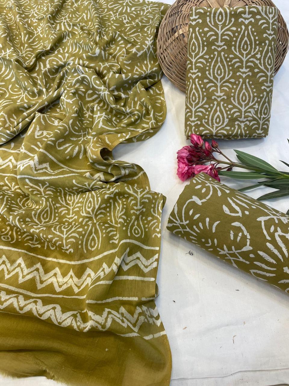 Cotton Suit With Cotton Dupatta