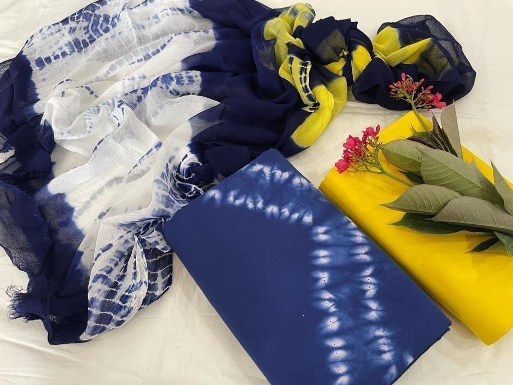 Cotton Suit With Chiffon Dupatta