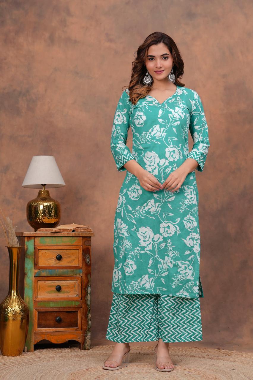 Cotton Kurta With Plazzo