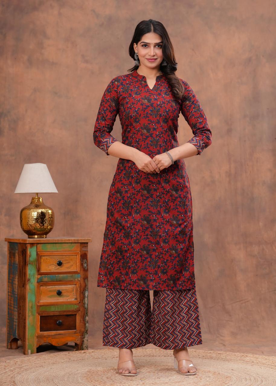 Cotton Kurta With Plazzo