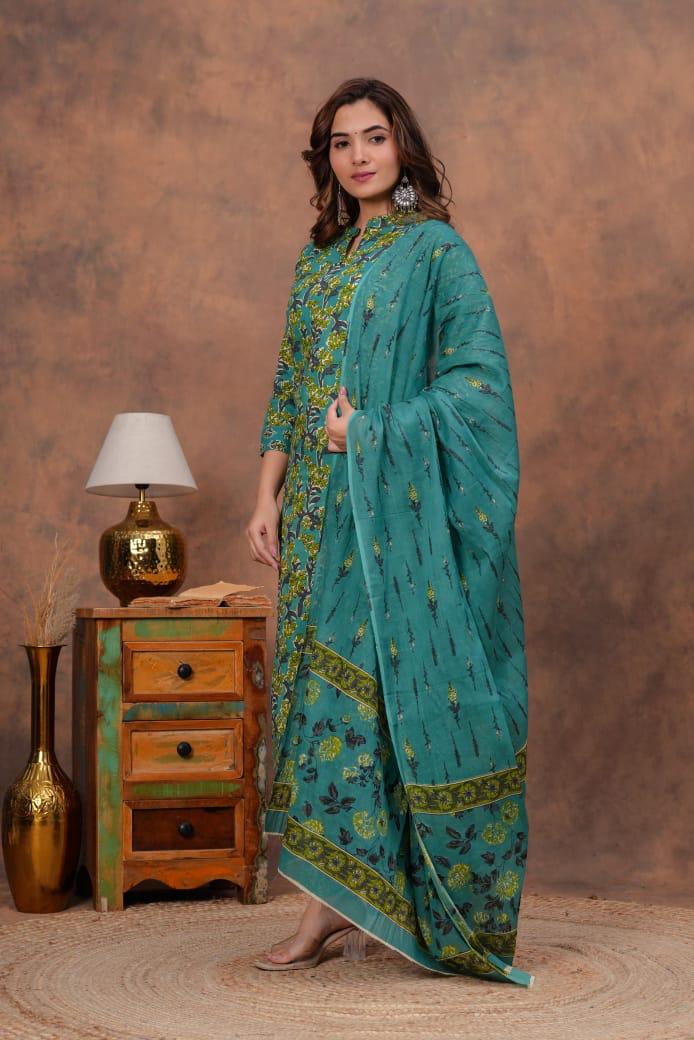 Kurta Set With Cotton Dupatta