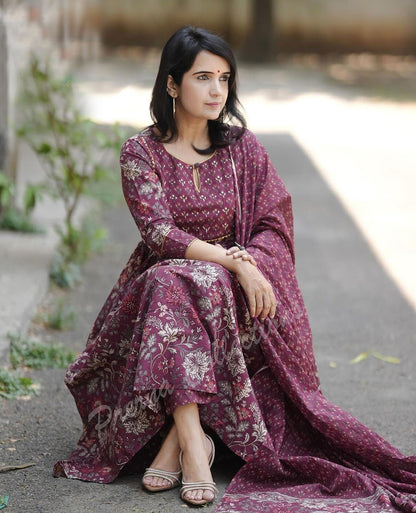 Anarkali Kurta And Pant Set With Dupatta