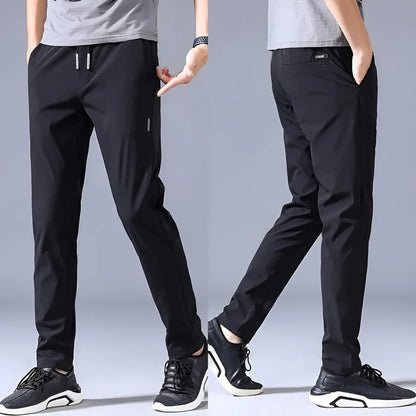 Lycra Men's Track Pants (Black & Grey, S) (Pack of 2)