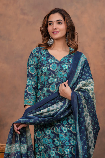 Cotton 3pc Kurti Set