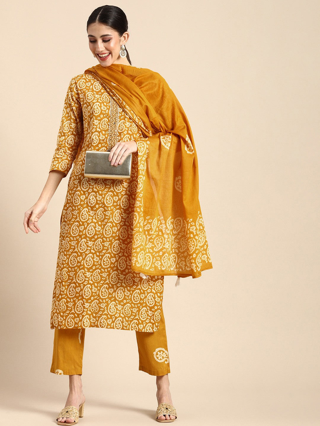 Yellow Kurta Set With Dupatta