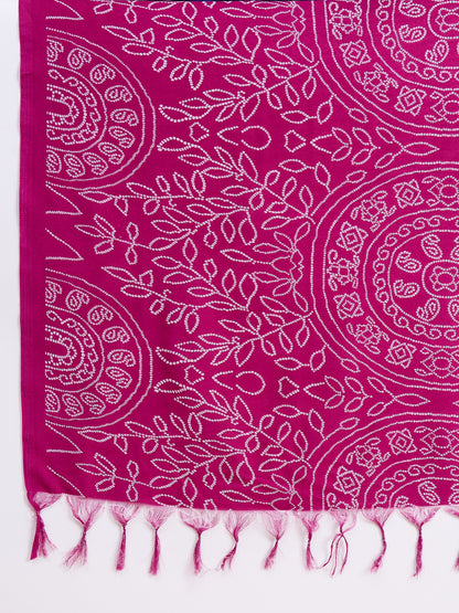 Embroidered Straight Pink Kurta And Pant set with Dupatta