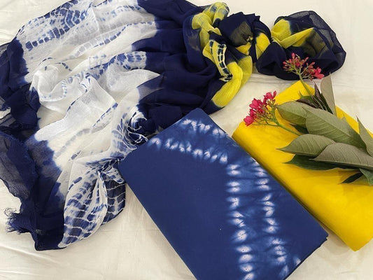 Cotton Suit With Chiffon Dupatta