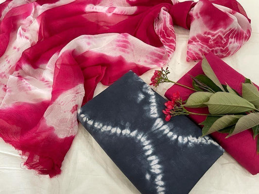 Cotton Suit With Chiffon Dupatta