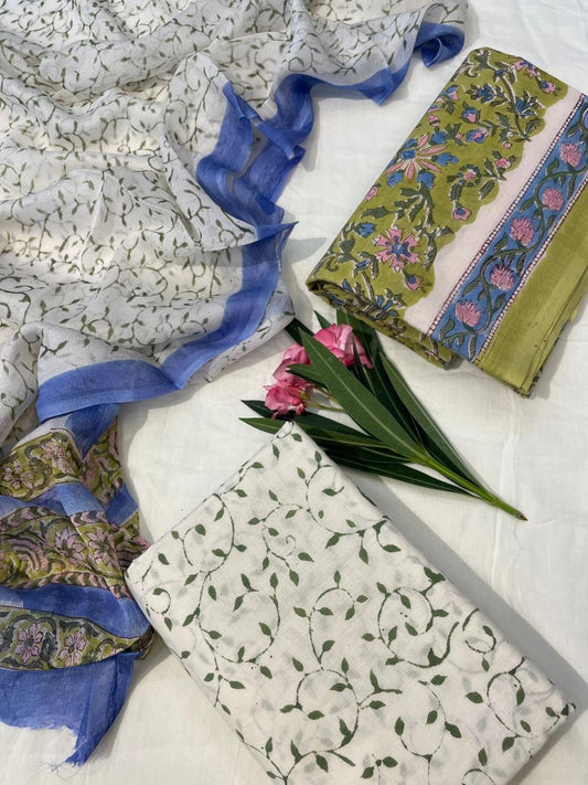 Cotton Suit With Chiffon Dupatta