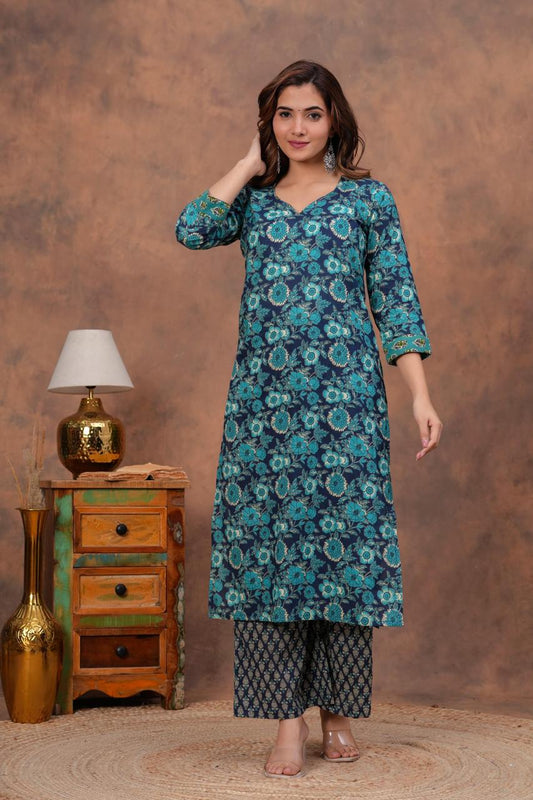 Cotton Kurta With Plazzo