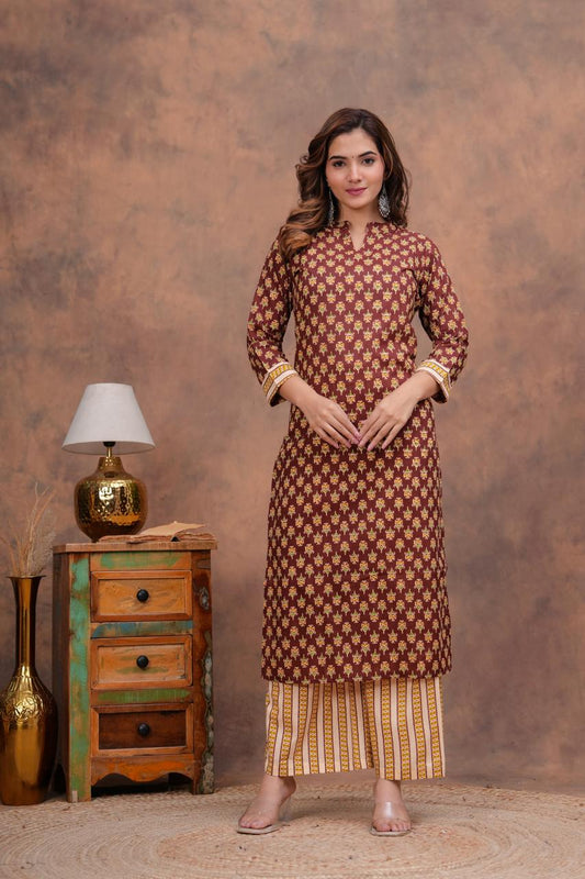 Cotton Kurta With Plazzo