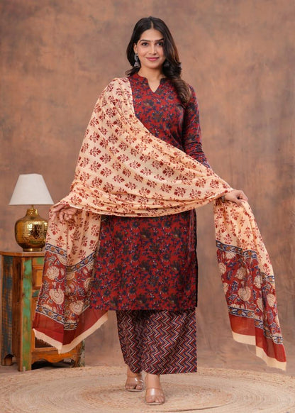 Kurta Set With Cotton Dupatta