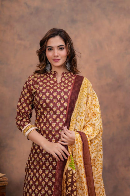 Kurta Set With Cotton Dupatta